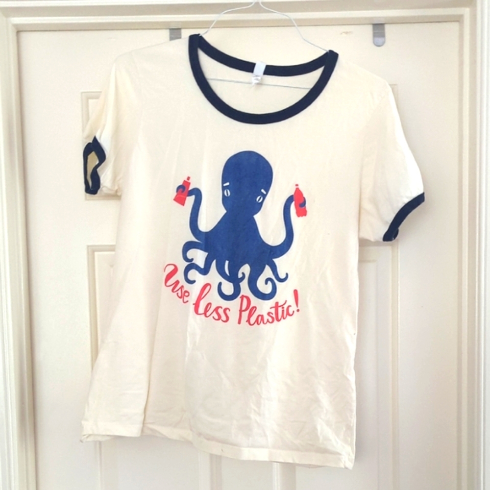 Modcloth Eco Octopus Ringer Baby Tee Shirt